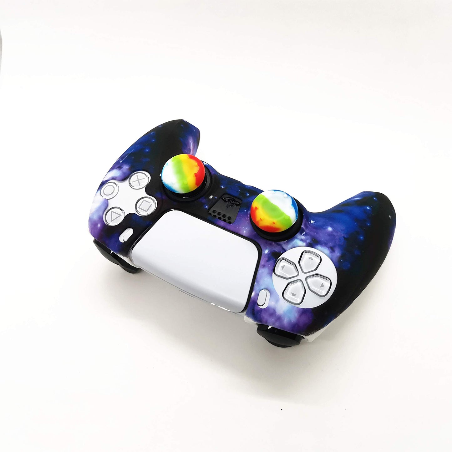 Asokex PS5 Controller Skin - Silicone Anti-Slip Grip Cover with 10 Thumb Caps, Blue Starry Sky, Model ps5-10cap-00011