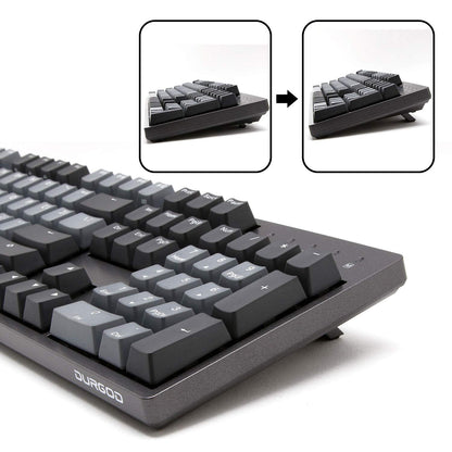 DURGOD Taurus K310 Mechanical Keyboard - 104 Keys, USB C Wired, Grey, Cherry MX Brown, Programmable, NKRO for Windows & Mac