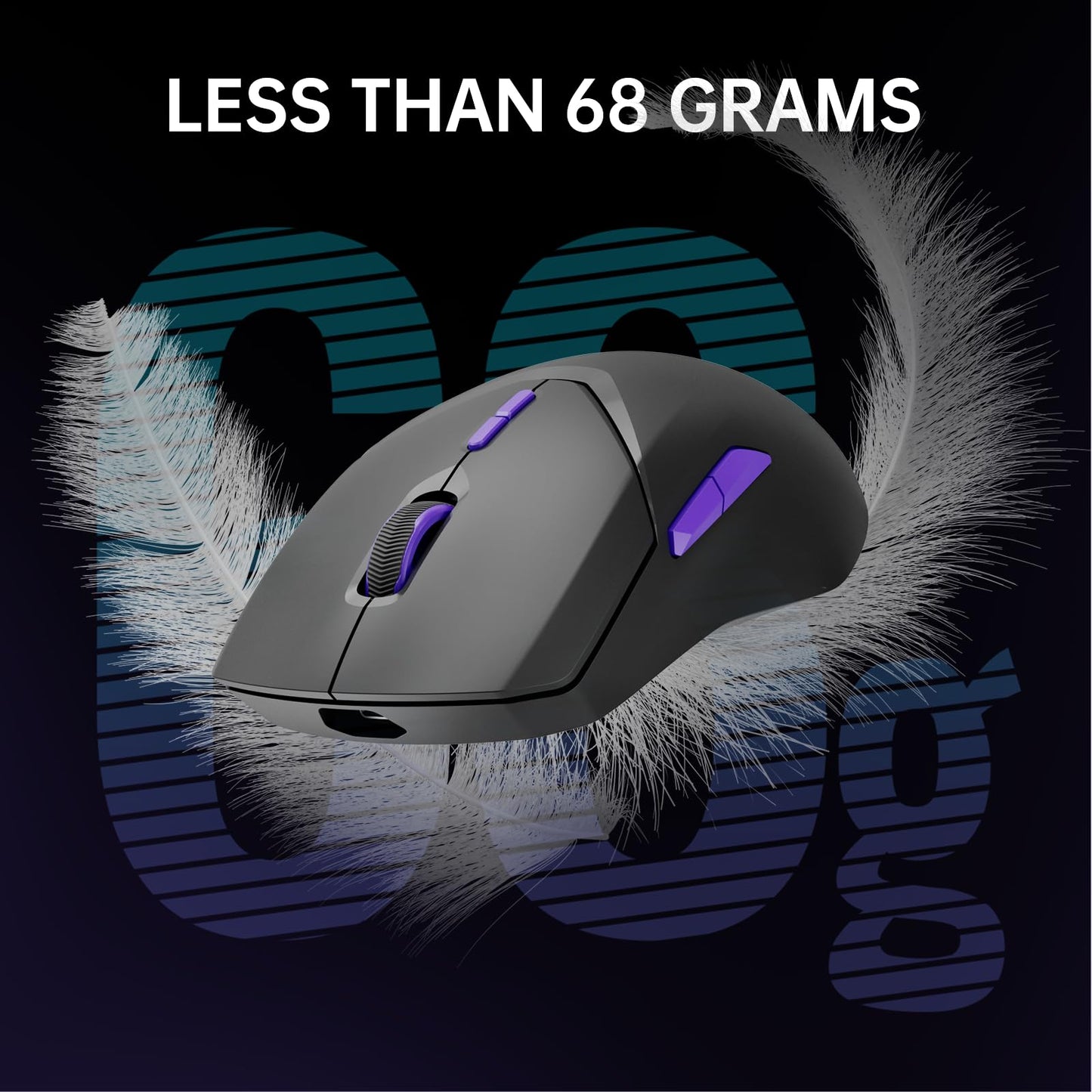Rapoo VT9PRO 4K Wireless Gaming Mouse - PAW 3398 Sensor, 26000 DPI, 10 Programmable Buttons, Black