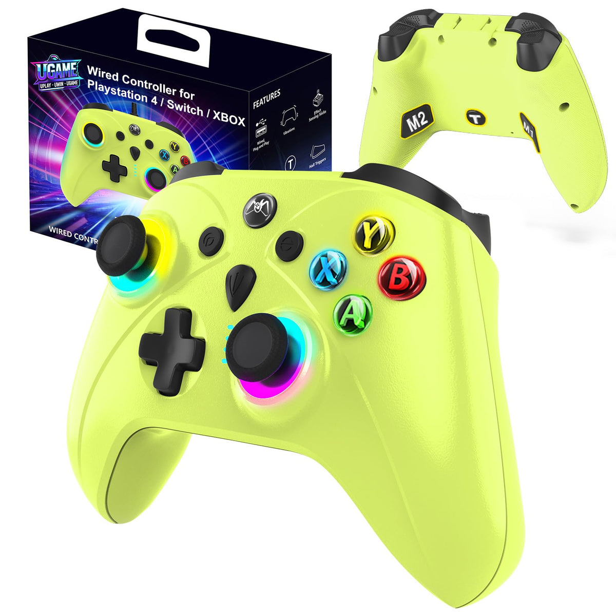 UGAME Wired Xbox Controller for X Box Series X S One PC PS4 Switch, Gaming Control Controllers with 1000Hz Polling Rate No Drift