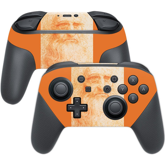 MightySkins Skin Compatible with Nintendo Switch Pro Controller - Red Chalk Man Portrait | Protective, Durable, and Unique Vinyl