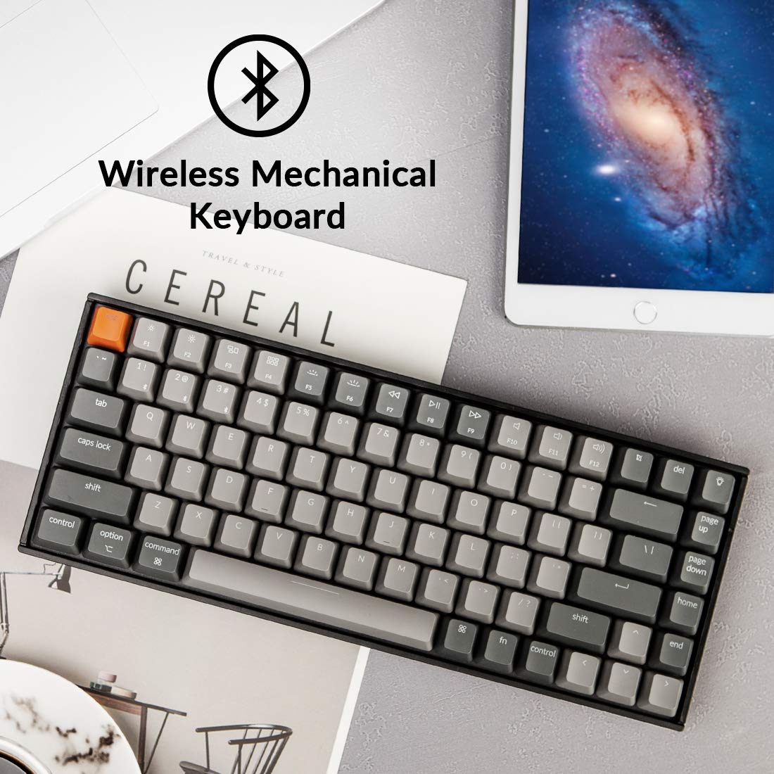 Keychron K2 75% RGB Bluetooth Mechanical Keyboard - Gateron G Pro Red Switch, Compact 84 Keys, USB Wired for Mac & Windows