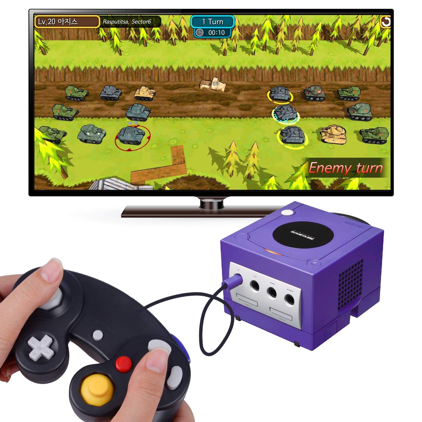 ONE250 Classic Shock Wired Controller 2 Pack for Wii GameCube, Black & Purple, Model 2500174