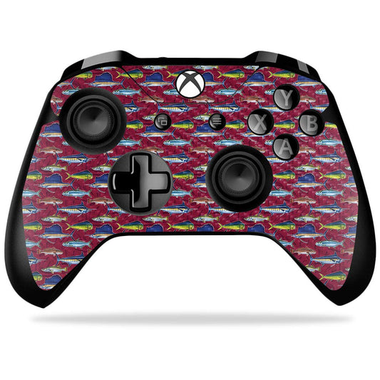 MightySkins Carbon Fiber Skin for Microsoft Xbox One X Controller - Saltwater Collage | Protective  Durable Textured Carbon Fiber Finish | Easy to Apply  Remove  and Change Styles | Made in The USA