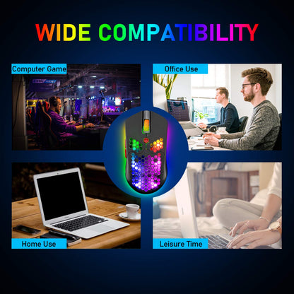 ZIYOU LANG Wired/Wireless Gaming Mouse - 16 RGB Backlit, 12000 DPI, 7 Programmable Buttons, Rechargeable, Lightweight Honeycomb - Black Red