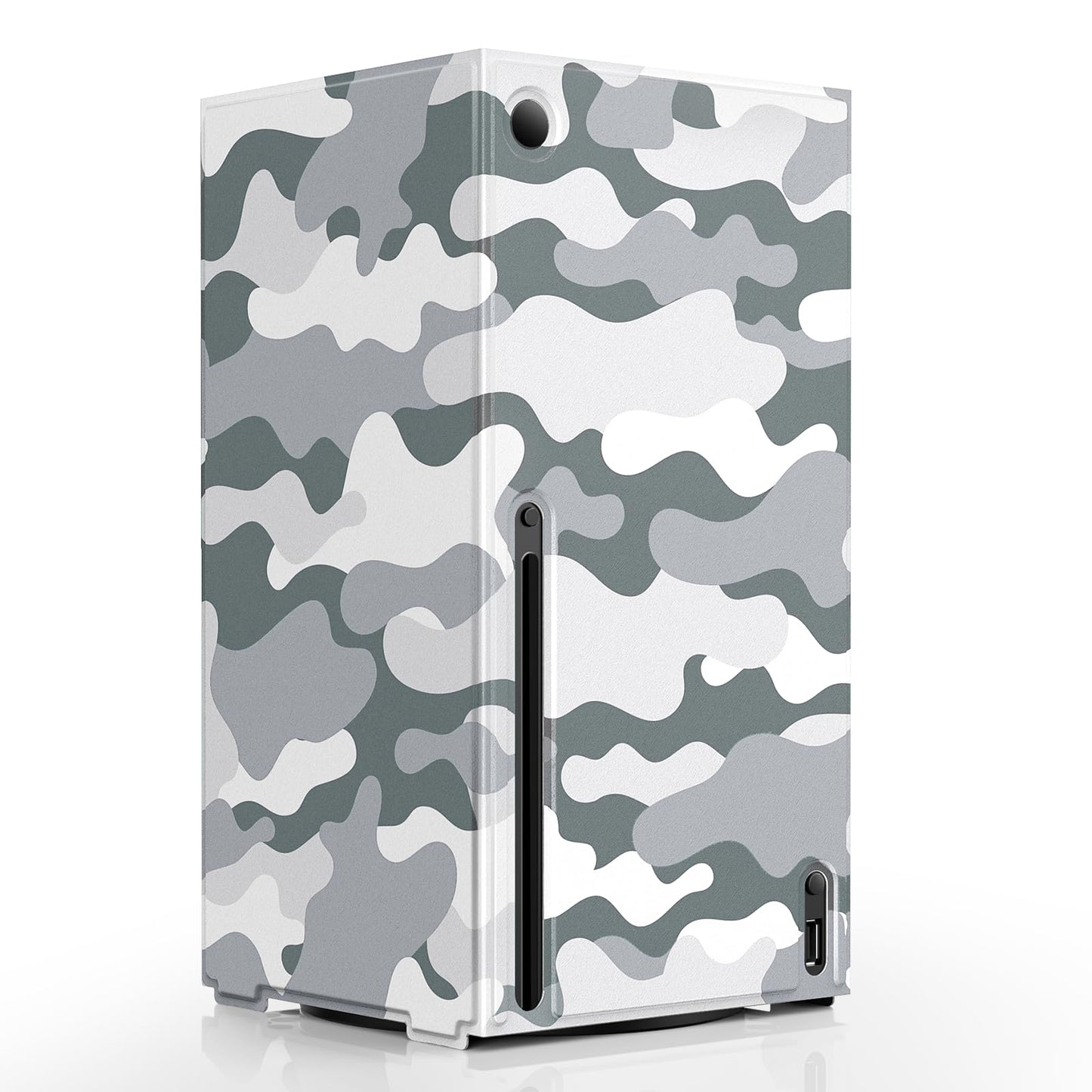 WOLIBEAR Magnetic Smart Wraps for Xbox Series X Console  Full Protection Protective Cover Case for Xbox Series X Accessories with Premium PU Leather and Soft Inner Lining - Gray Camo
