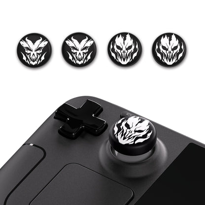 PlayVital Thumb Grip Caps for Steam Deck - Silicone Joystick Caps, Fire Demons Design, Model YFSDM002