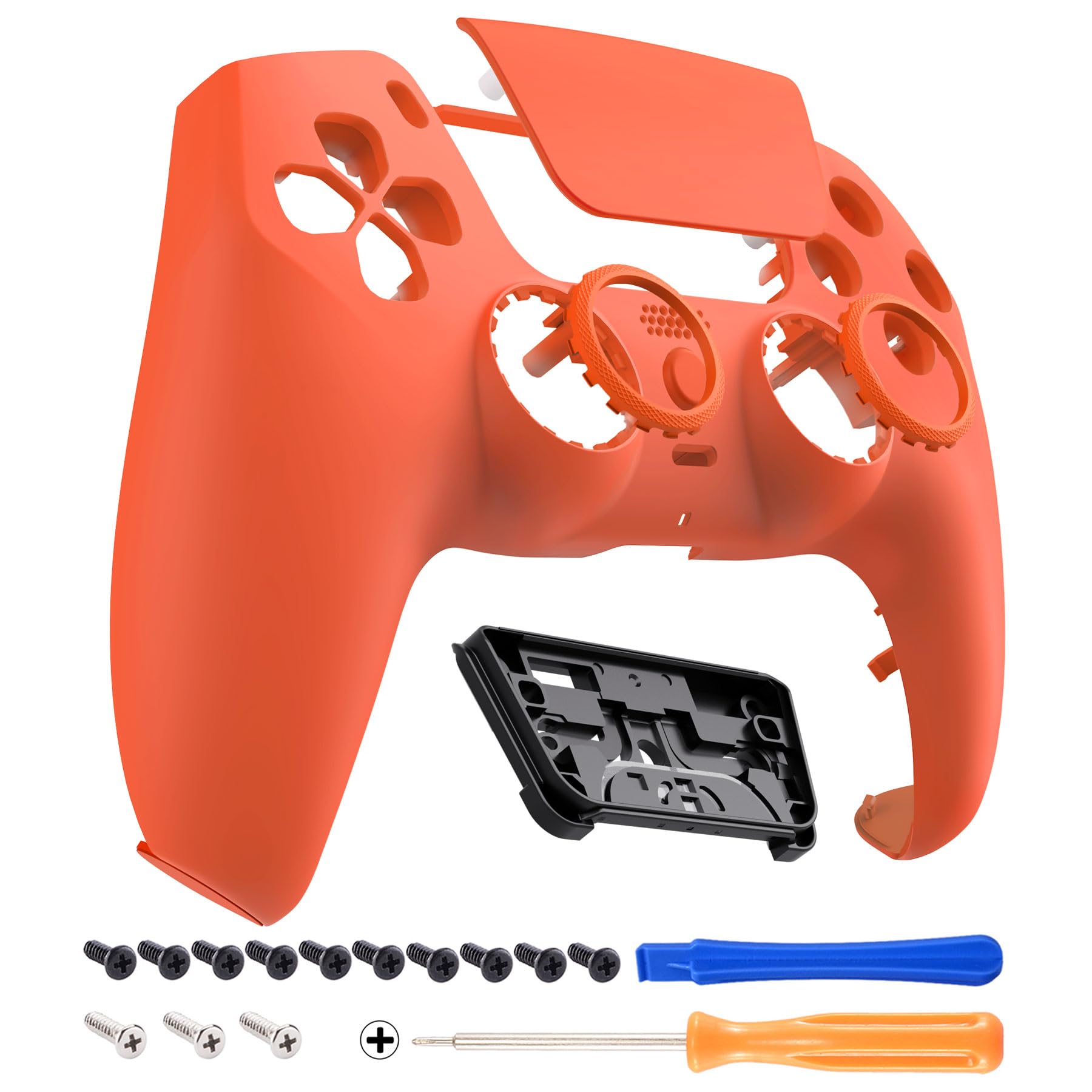 eXtremeRate Luna Redesigned Orange Front Shell Touchpad Compatible with ps5 Controller BDM-010 020 030 040 050  DIY Replacement Faceplate Custom Touch Pad Cover Compatible with ps5 Controller
