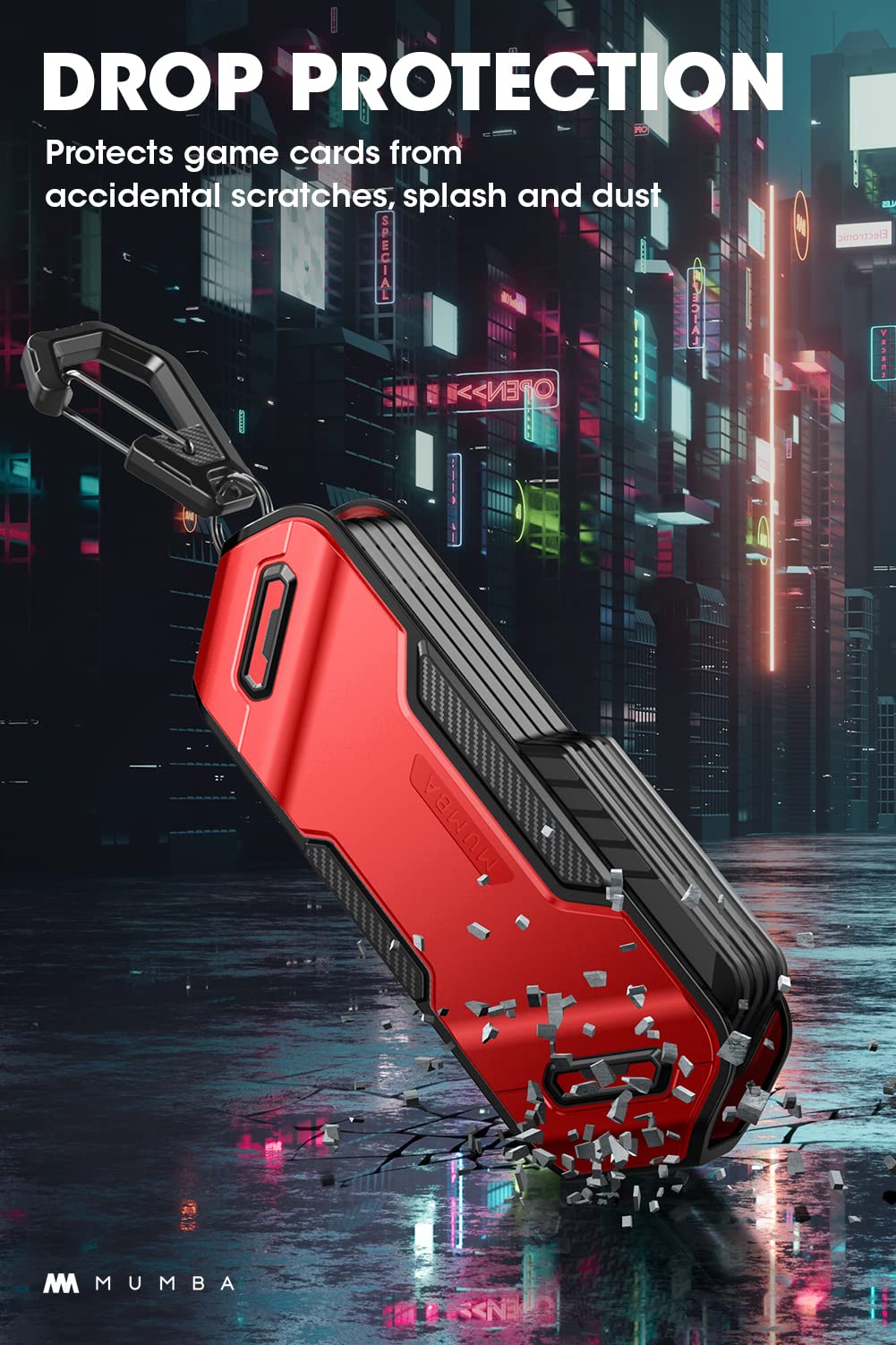 Mumba 12 Switch Game Card Case Holder - Portable Hard Shell for Nintendo Switch, OLED, Lite - Ruddy, 4 Layer Rotatable Design