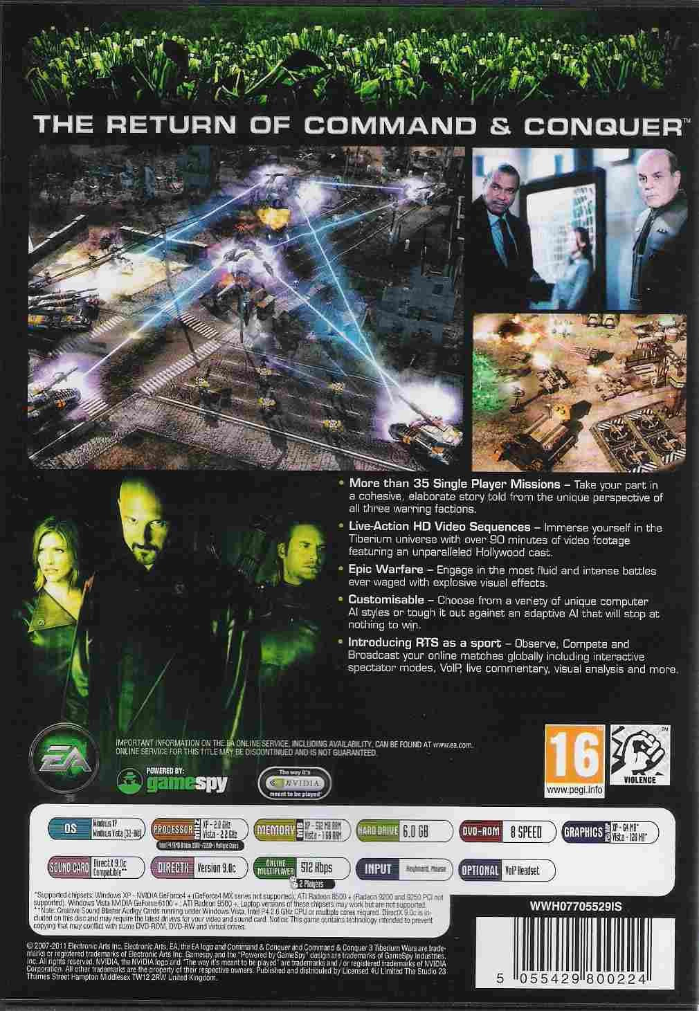 Electronic Arts Command & Conquer 3: Tiberium Wars - PC Game, Model 15629, Strategy Genre, Classic Sci-Fi Warfare