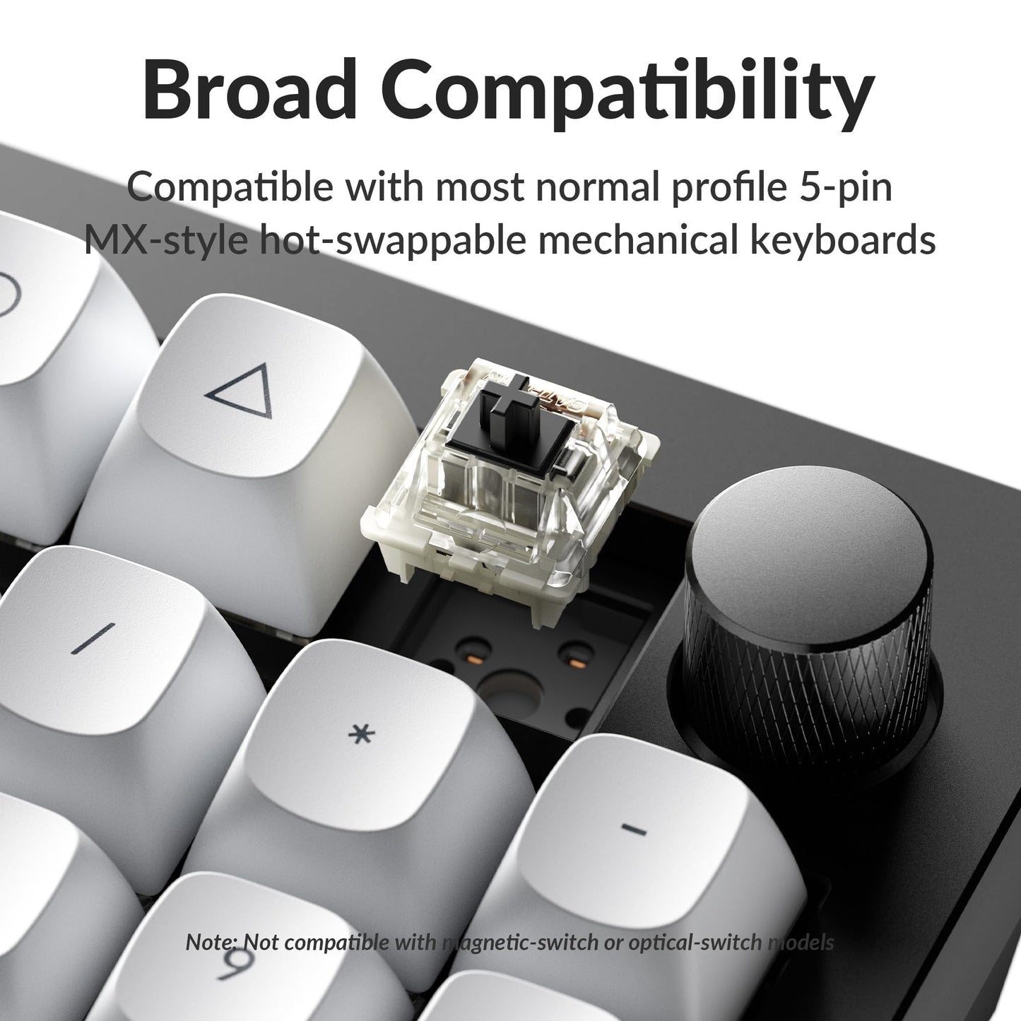 Keychron G46 Mechanical Keyboard Switches - Gateron Silent Black, 110 PCS, 60gf, Smooth POM Stem, Quiet MX-Compatible for Gaming & Office
