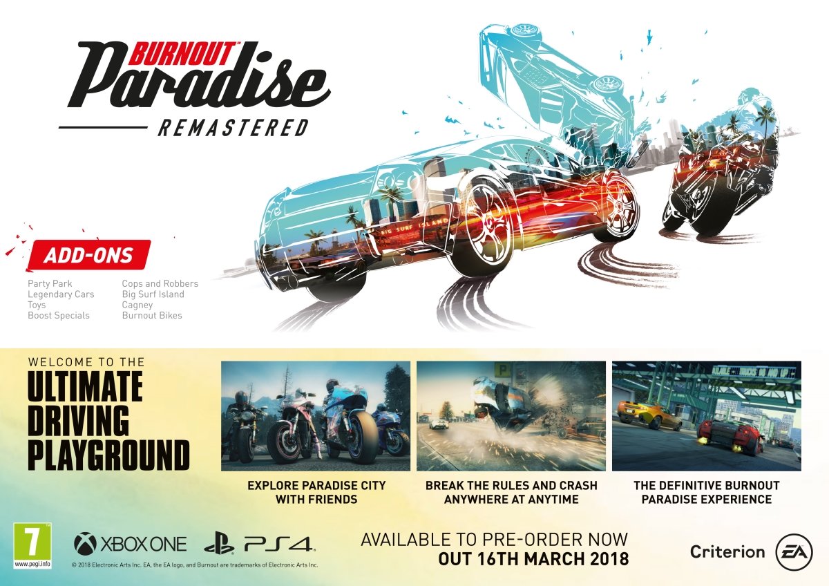 Electronic Arts Burnout Paradise Remastered for PlayStation 4 - Model 73897 - Red