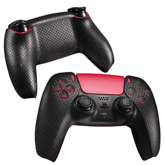 IMMOENUC Controller Grips for PlayStation 5 (PS5) Controller Grip Tape Anti Slip Skin Self-Adhesive Pre-Cut Sweat-Resistant Textured Soft Skin Kit (Black)