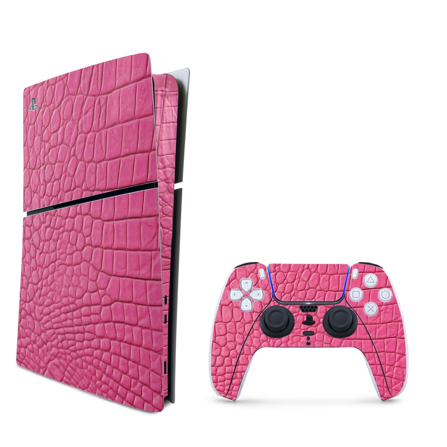 MightySkins Skin Compatible with Playstation 5 Slim Digital Edition Bundle - Pink Gator Skin | Protective  Durable  and Unique Vinyl Decal wrap Cover | Easy to Apply | Made in The USA