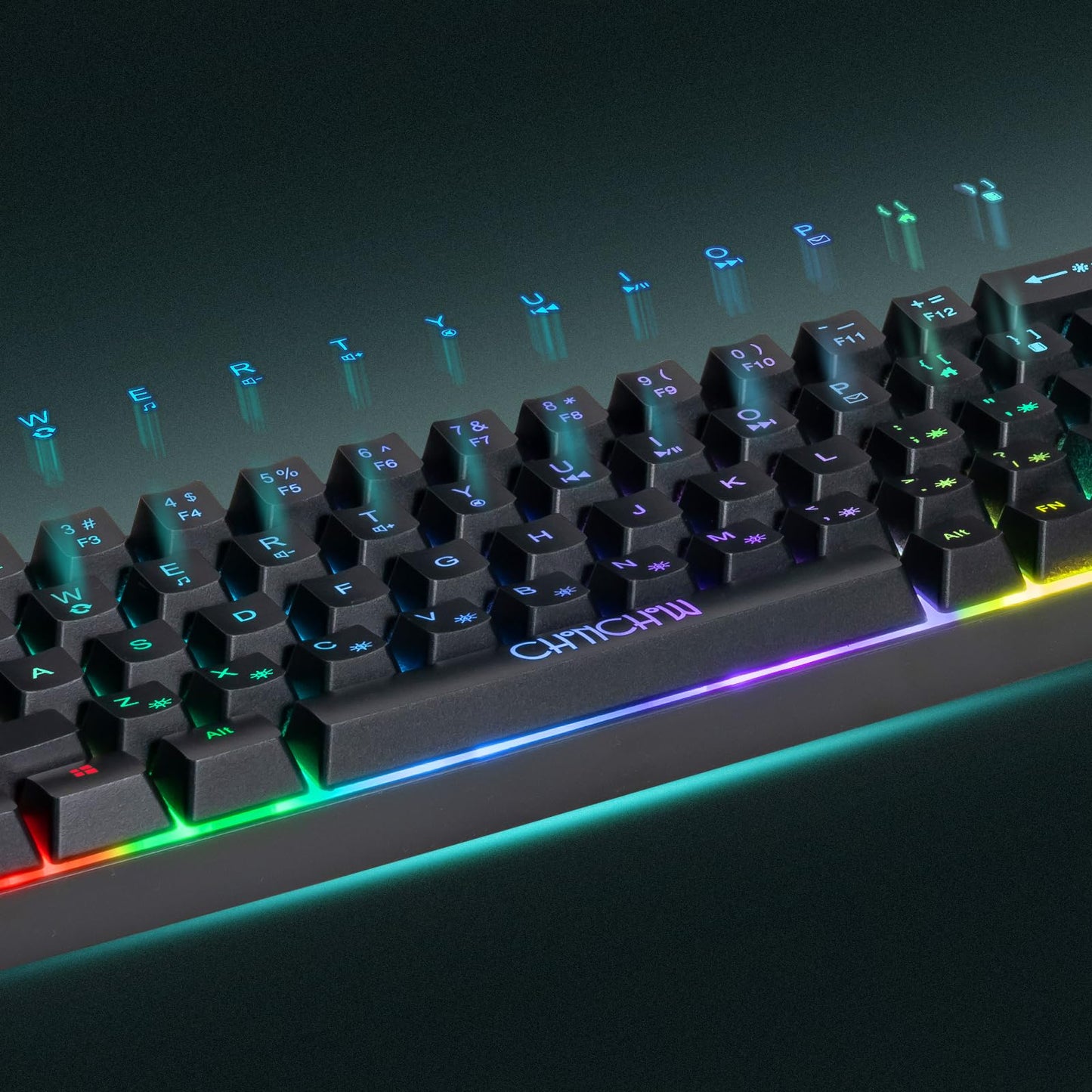 CHONCHOW 60% Gaming LED Keyboard RGB - 68 Keys, Mechanical Switch Feel, Wired, Compact Size, PC/Mac/Xbox/PS Compatible