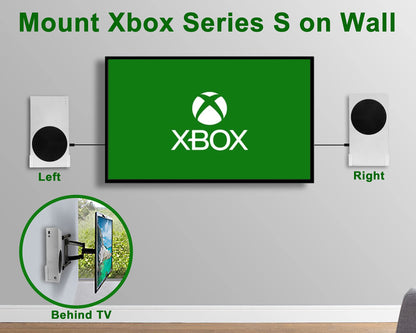 ALIENERGY Wall Mount for Xbox Series S - Alloy Steel Bracket Kit, Console & Controller Holder, XSS Size, Fits Behind/On Wall
