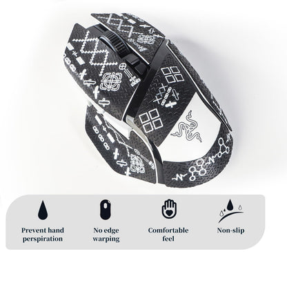 immoenuc Mouse Grip Tape for Razer Basilisk V3/V3 Pro - Anti Slip, Self-Adhesive, Sweat-Resistant, Black