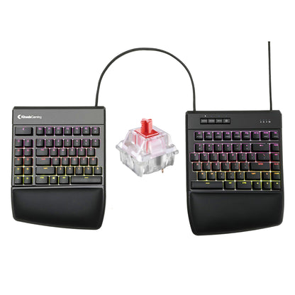 KINESIS Gaming Freestyle Edge RGB Mechanical Keyboard | Cherry MX Red | Ergonomic TKL | Detachable Palm Support | Model KB975-RED
