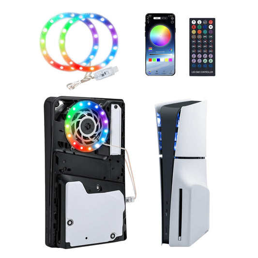 Mcbazel RGB LED Light remove for PS5/PS5 Slim /PS5 PRO Console  IR Remote/APP/USB 3 Control Methods  8 Colors 400+ Effects DIY Decoration Accessories Flexible Tape Light removes for PS5/PS5 Slim Console