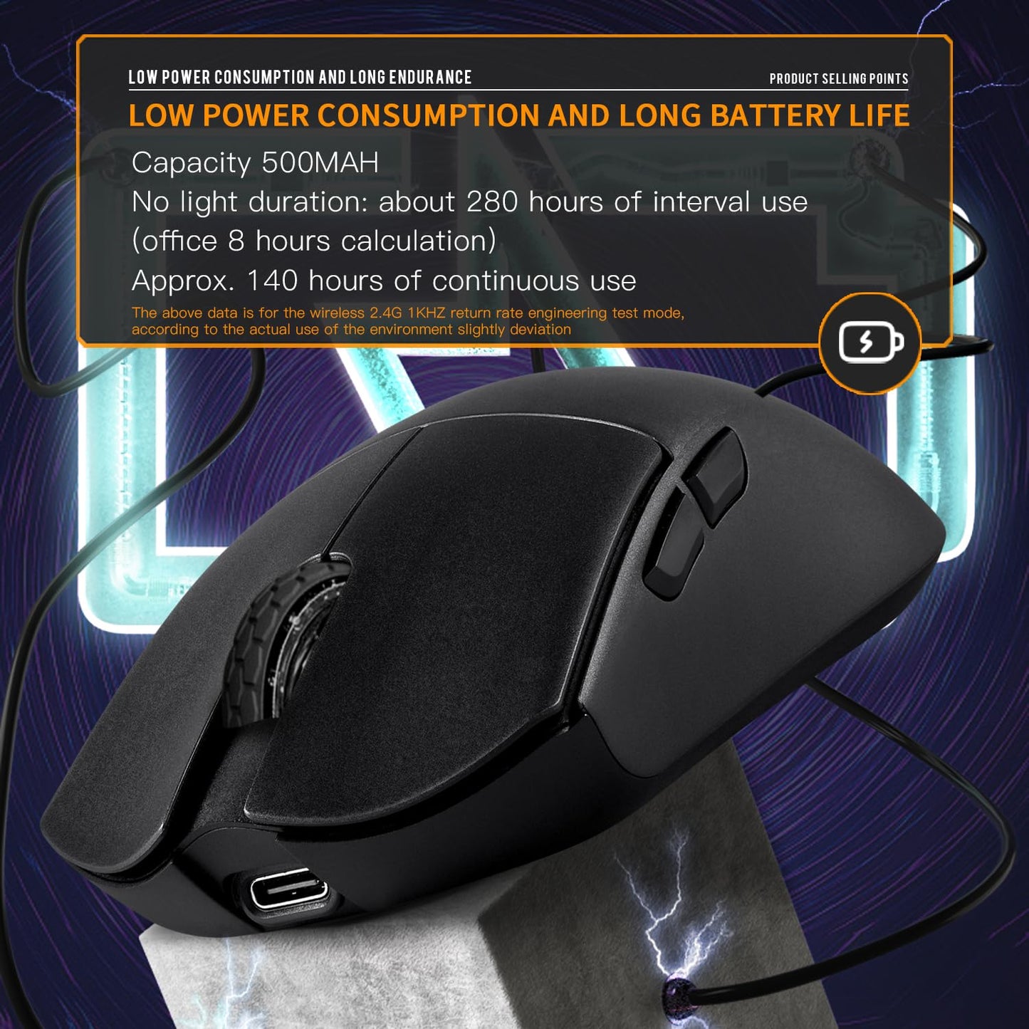 Darmoshark M3 Pro Wireless Gaming Mouse - Tri-Mode 2.4G/USB-C/Bluetooth, 26KDPI, Lightweight 55g, Black