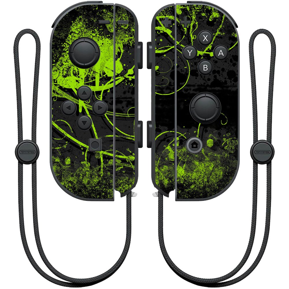 MIGHTY SKINS Nintendo Joy-Con Controller Skin Wrap - Green Distortion, Model NIJOYCO-Green Distortion