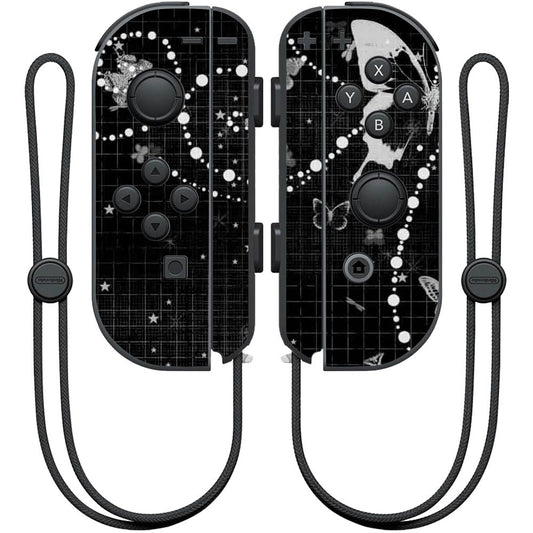 MightySkins Skin Compatible with Nintendo Joy-Con Controller wrap Cover Sticker Skins Black Butterfly