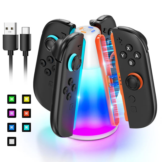 Controller Charger Dock for Nintendo Switch 2 2025 for Joycon 2, 4-in-1 Magnetic Dual Direction Fast Charging Stand Station with
