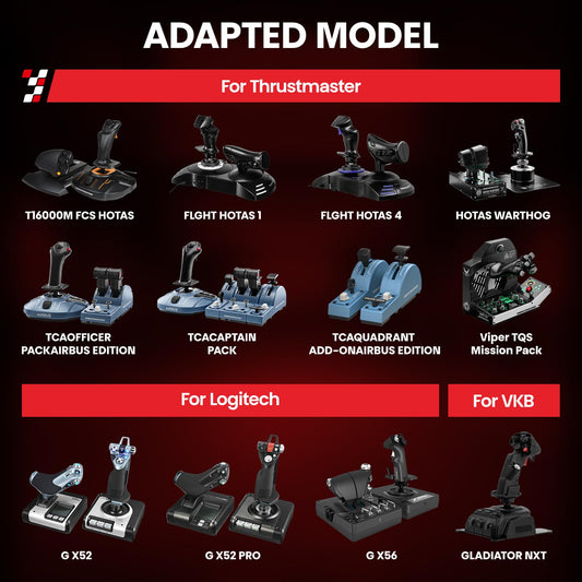 RACGTING Hotas Mount for Logitech X56/X52/X52 Pro & Thrustmaster Joysticks, 2 PCS Black Desk Mount for Flight Simulators