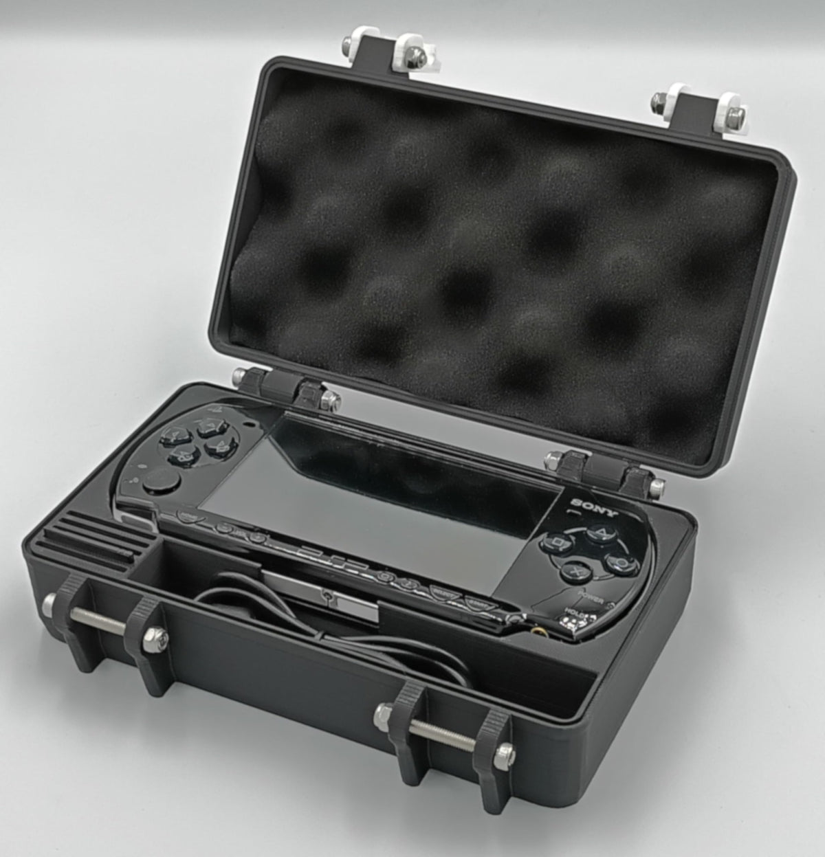 Rugged Protective Travel Carrying Case for PSP 2000 & 3000 - Holds 6 Games, 5 Memory Cards, USB Charging Cable
