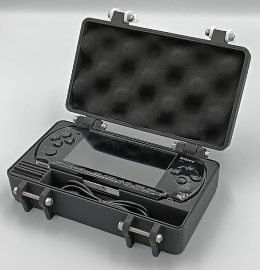 Rugged Protective Travel Carrying Case for PSP 2000 & 3000 - Holds 6 Games, 5 Memory Cards, USB Charging Cable