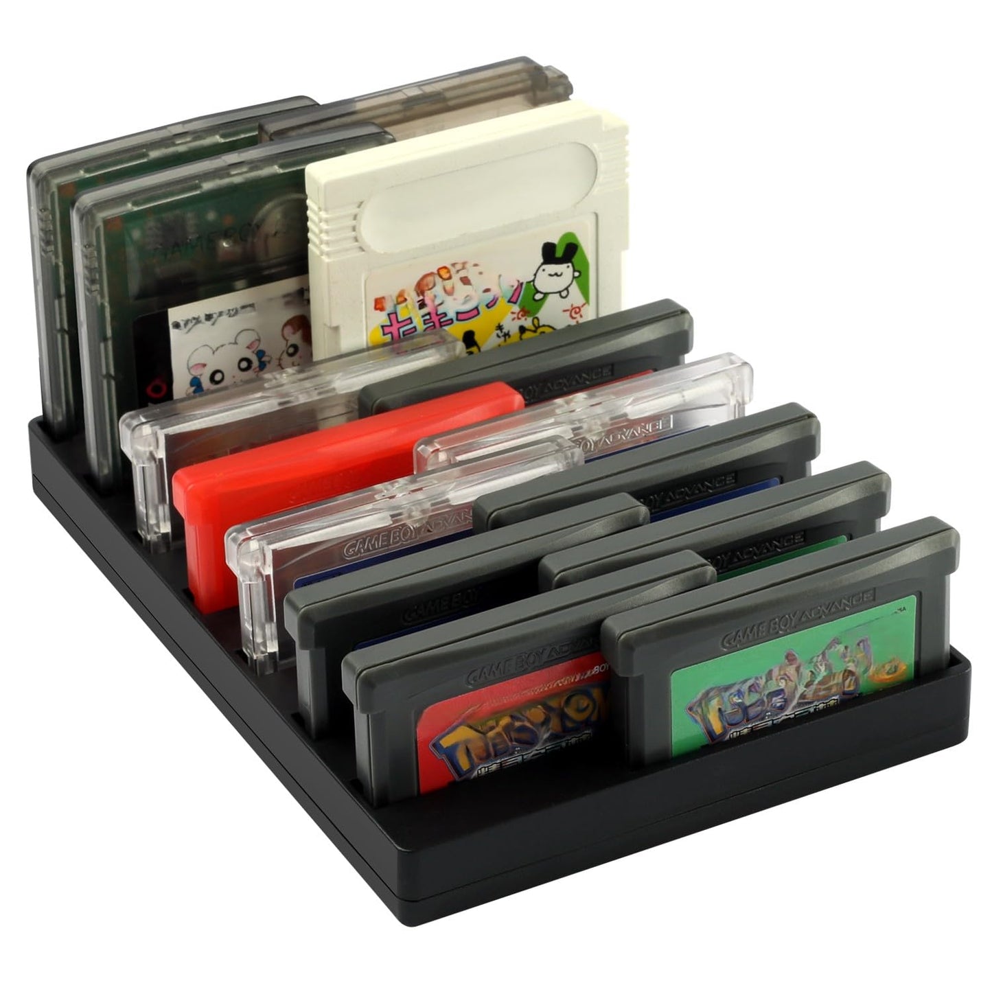 14-in-1 Game Cartridge Holder Compatible with GBA Games  ABS Display Stand Compatible with Nintendo Game Boy Advance Cartridges  Storage Organizer Rack with Color Box