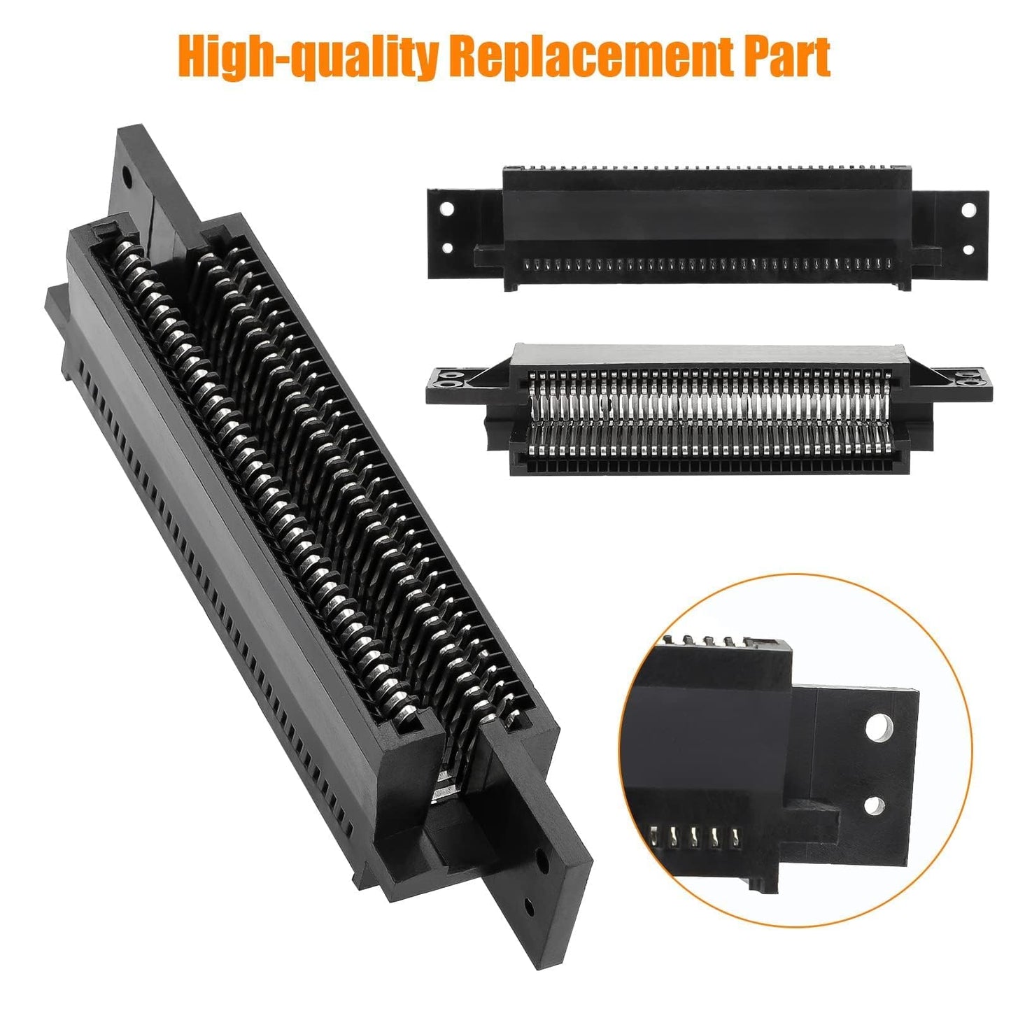 SUNJOYCO NES Cartridge Slot - 72 Pin Connector with 3.8mm & 4.5mm Screwdriver Bit for Nintendo NES 8 Bit System, Orange