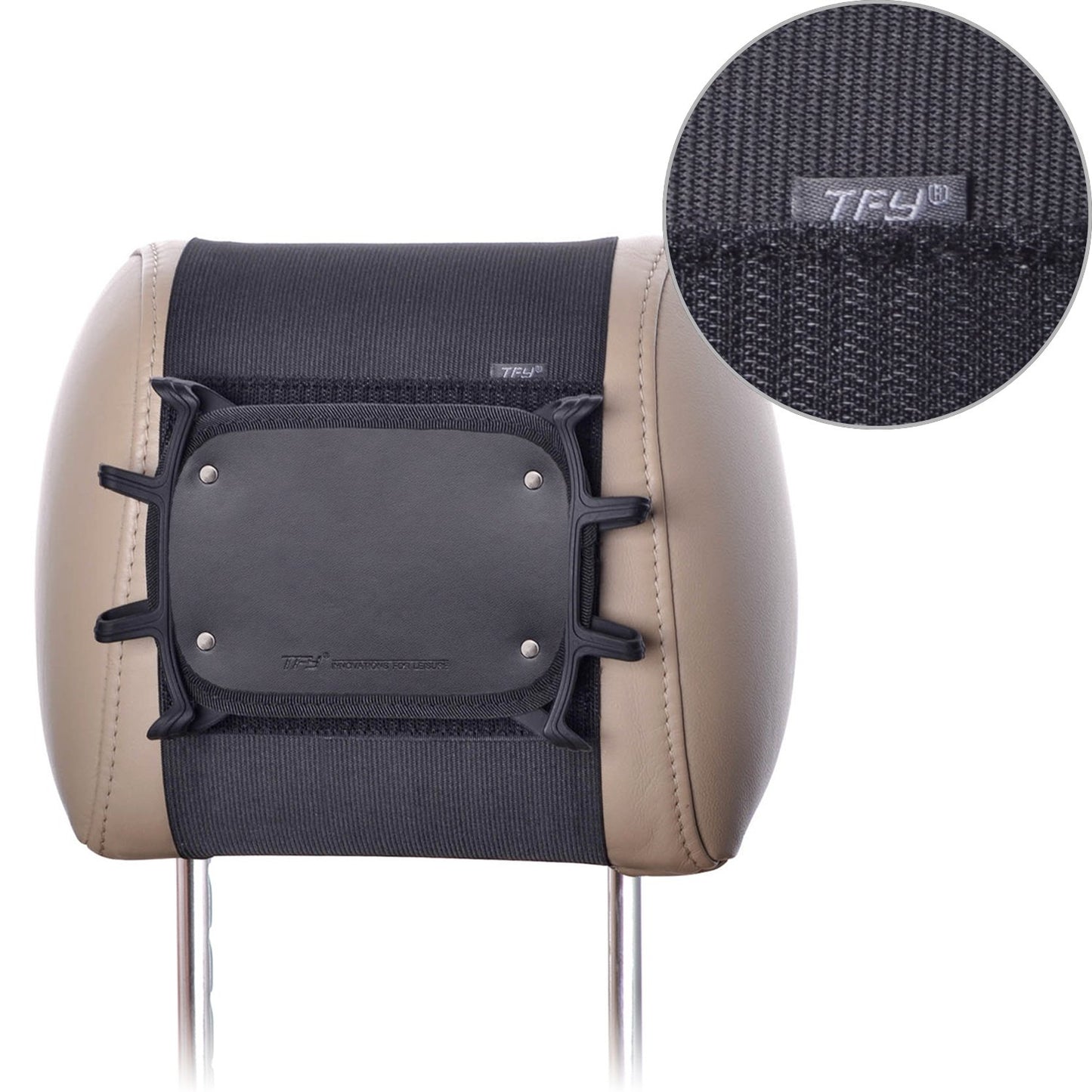 TFY Car Headrest Mount Holder for Nintendo Switch & Tablets, Silicone, Black