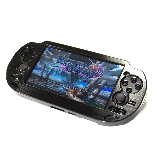 Cosmos Hard Case Cover for PS VITA 1000 - Aluminum Faceplate, Black, Fits Oval Start & Select Buttons (Not for PSV 2000)