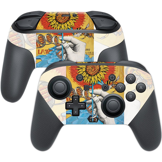 MIGHTY SKINS Nintendo Switch Pro Controller Skin - Sunflower DNA, Durable Vinyl Decal, Easy to Apply, Made in USA