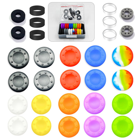 ZHI-NYLLDJS 30pcs Controller Thumb Grips for PS5/4 & Xbox - Colorful Joystick Caps Set