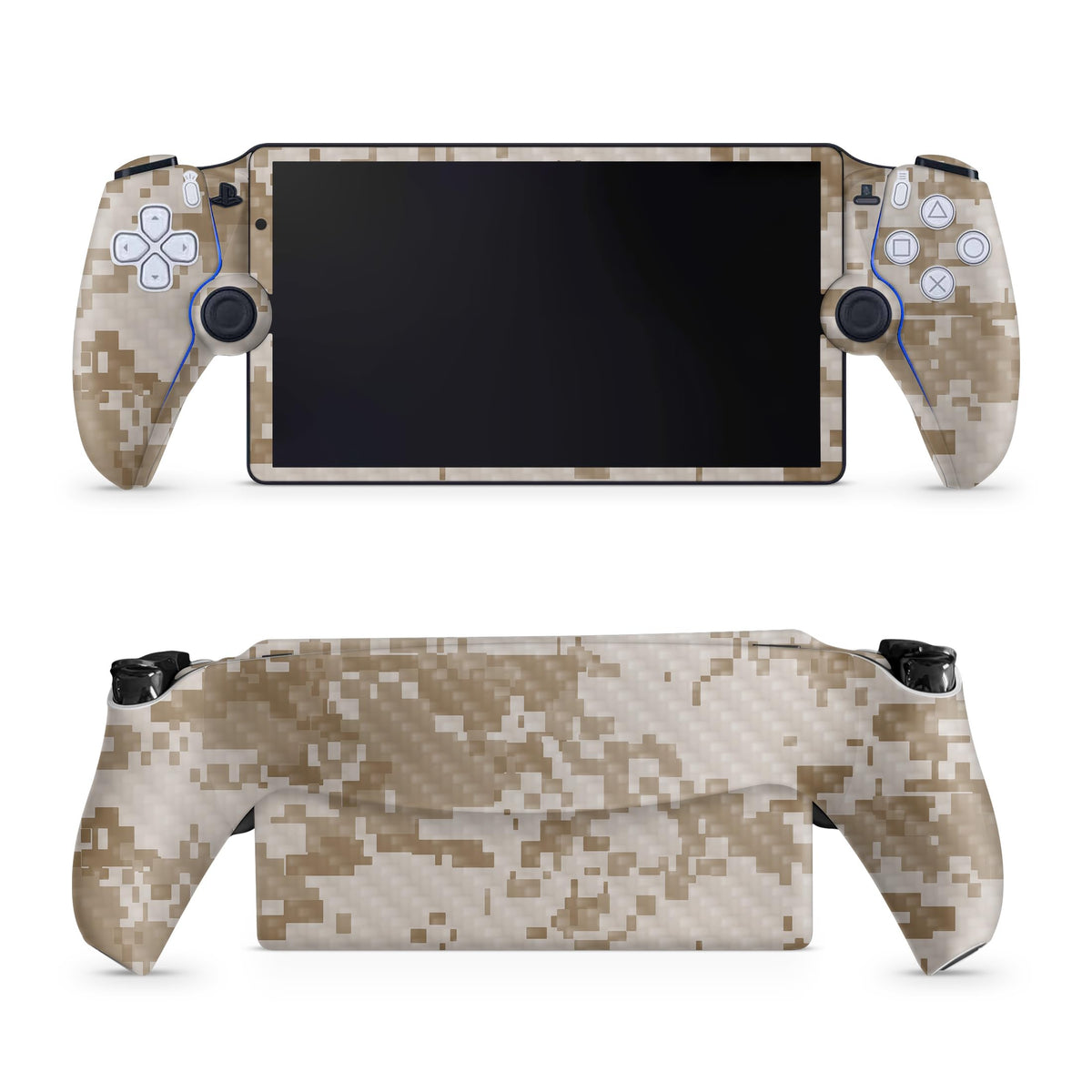 Carbon Fiber Gaming Skin Compatible with PS5 Portal Remote Player - Desert Camo - fine 3M Vinyl Protective Wrap Decal Cover - Easy to Apply | Crafted in The USA by MightySkins