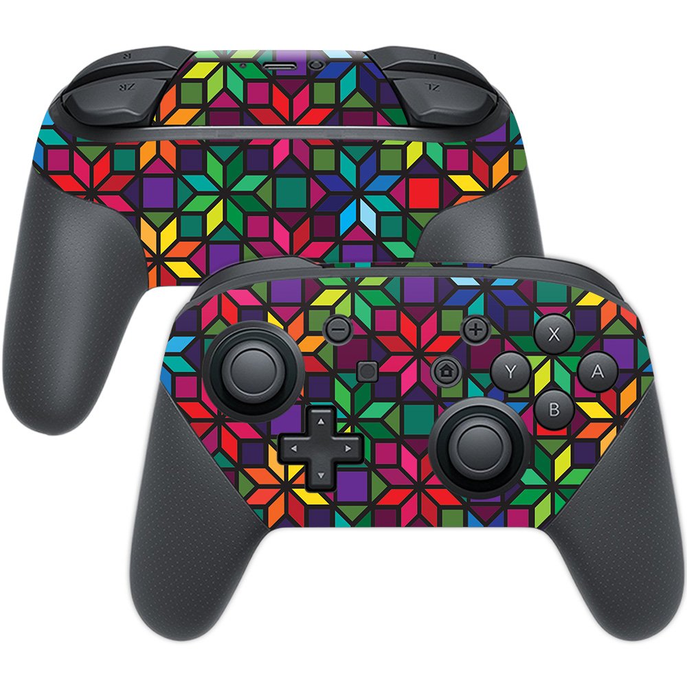 MightySkins Skin Compatible with Nintendo Switch Pro Controller - Stained Glass Window | Protective, Durable, and Unique Vinyl w