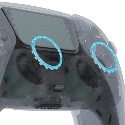 eXtremeRate Clear Cyan Blue Replacement Accessories for PS5 Controller  Accent Rings for PS5 Controller - Controller NOT Included