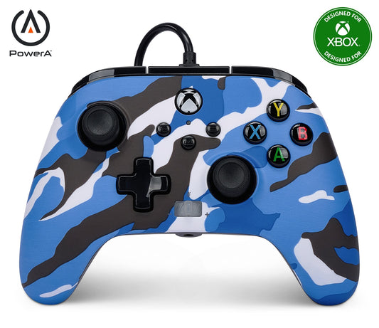 PowerA Enhanced Wired Controller for Xbox Series X|S - Blue Camo  Officially Licensed for Xbox