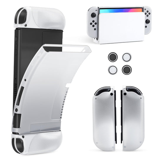 JINGDU Protective Case Compatible with Nintendo Switch   Ergonomic Comfort Grip TPU Frosted Soft Case with 4 Thumb Grip Caps