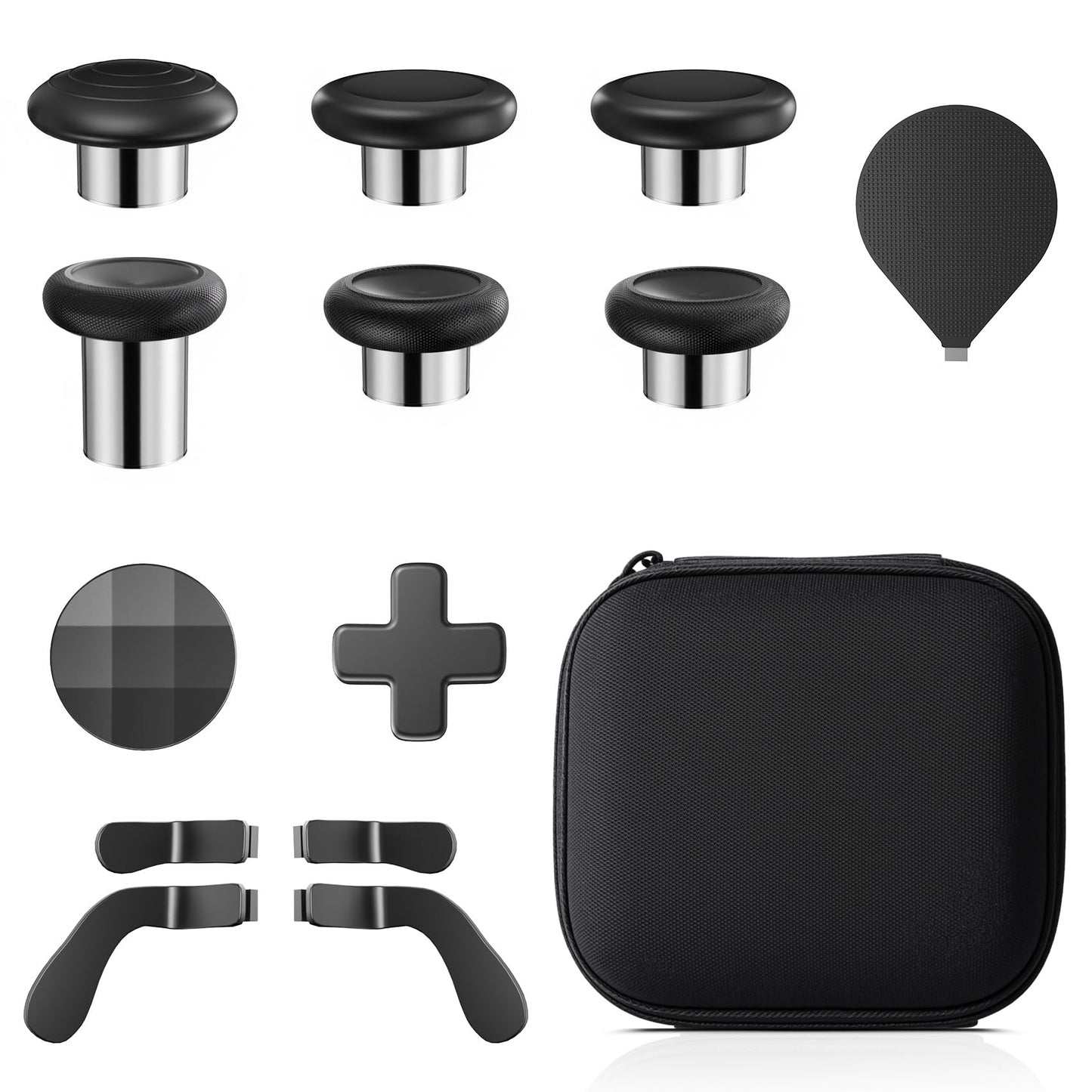 13 in 1 Metal Thumbsticks for Xbox One Elite Series 2  Elite Series 2 Core Controller Parts  TanReginal Gaming Accessory Replacement  Metal Mod 6 Swap Joysticks  4 Paddles  2 D-Pads  1 Tool(Black)