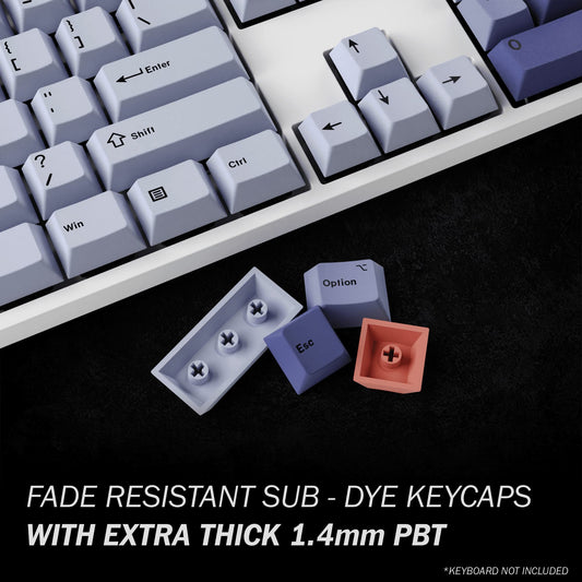 HK GAMING Dye Sublimation PBT Keycap Set | 139 Keys | Cherry Profile | ANSI US-Layout | Sunset Color | Compatible with Cherry MX, Gateron