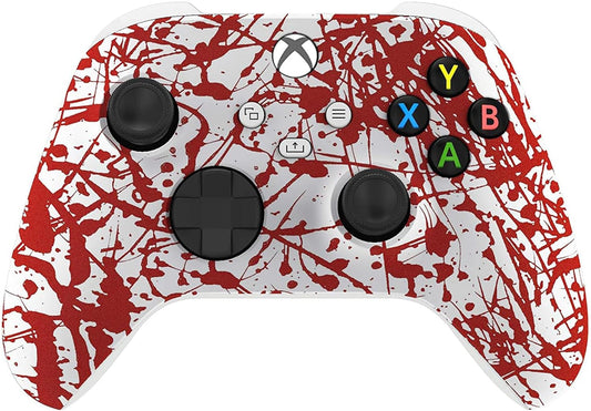Custom Controllerzz Wireless Xbox Controller - Soft Touch Feel, X/S Blood Splatter Design for Xbox Series X/S & Xbox One