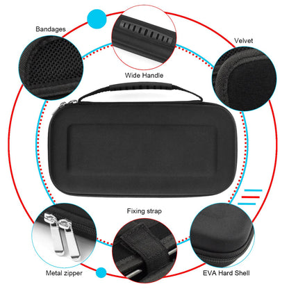 Laimax Accessories Kit for Nintendo Switch - 5 in 1 Black, Includes 2x Steering Wheel, 2x Grip Kit, 1x Travel Case, Model SS-13