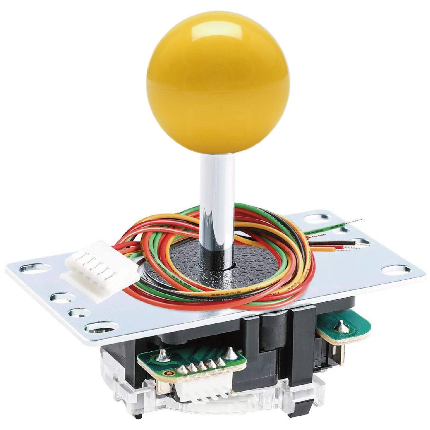 SANWA JLF-TP-8YT Original Joystick Yellow - for Arcade Jamma Game 4 & 8 Way Adjustable  Compatible with Catz Mad SF4 Tournament Joystick (Yellow Ball Top) SatNWA