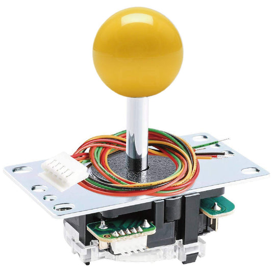 SANWA JLF-TP-8YT Original Joystick Yellow - for Arcade Jamma Game 4 & 8 Way Adjustable  Compatible with Catz Mad SF4 Tournament Joystick (Yellow Ball Top) SatNWA