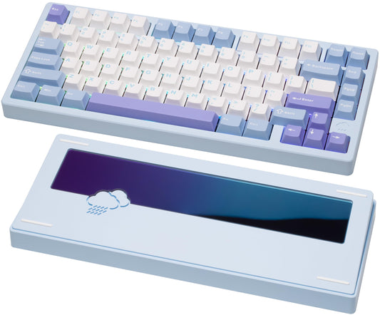 KEEBMONKEY WOBKEY Rainy 75 Mechanical Keyboard - RGB, Triple-Mode, Violet Switch, Standard - Blue