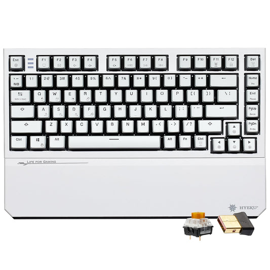Hexgears X2 TKL Wireless Mechanical Gaming Keyboard with Magnetic Wrist Rest  Dual-Mode 2.4GHz/USB-C Ergonomic Keyboard  Pre-lubed Tactile Switches  White LED Backlit Computer Gaming Keyboards