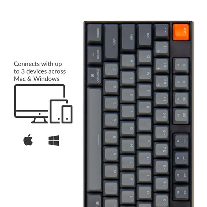 Keychron K10 Bluetooth Mechanical Gaming Keyboard - 104 Keys, Gateron Red Switch, White LED Backlight, USB-C for Mac & Windows